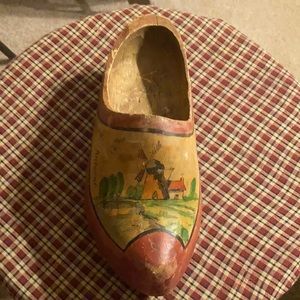 Vintage WWII Wooden Antwerp Belgium Shoe